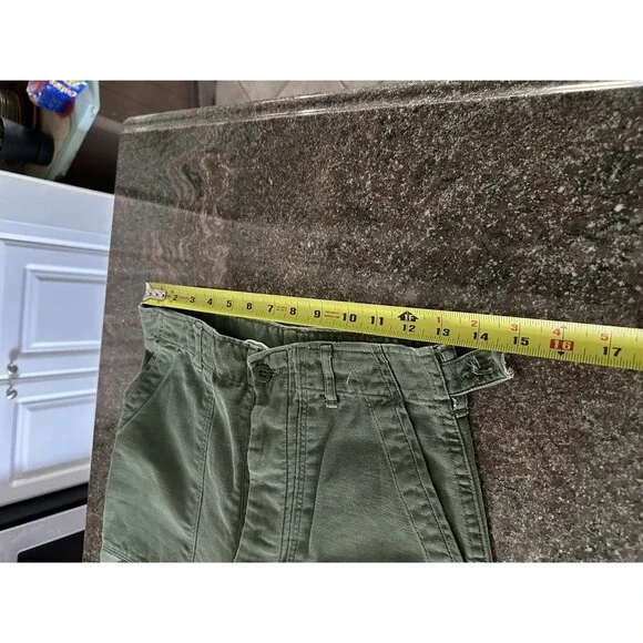 Vintage US Army OG-107 Pants Men 28 x30 Sateen Military Vietnam‎ Trousers - Picture 6 of 13